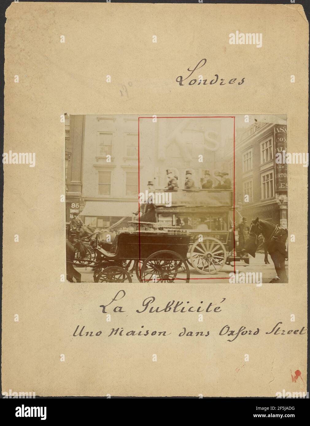 Carrozza a due piani su Oxford Street. Produttore sconosciuto, francese Foto Stock