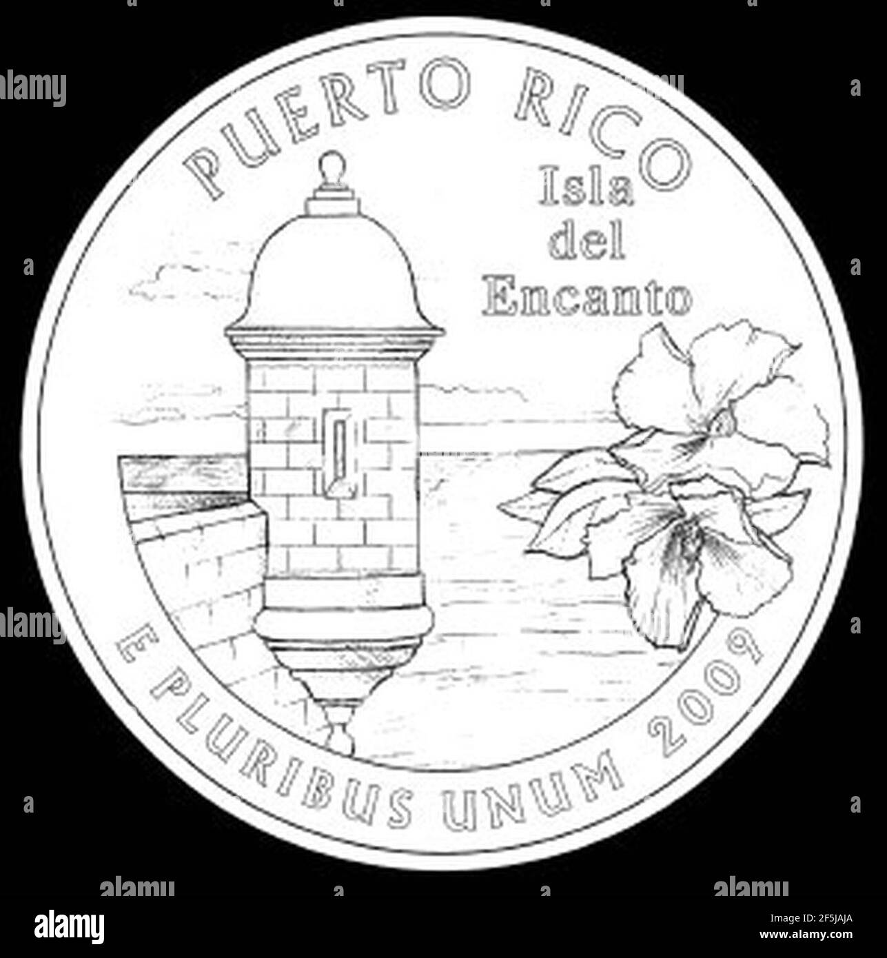 Porto-Rico-Commemorativo-quarto-Design 2009. Foto Stock