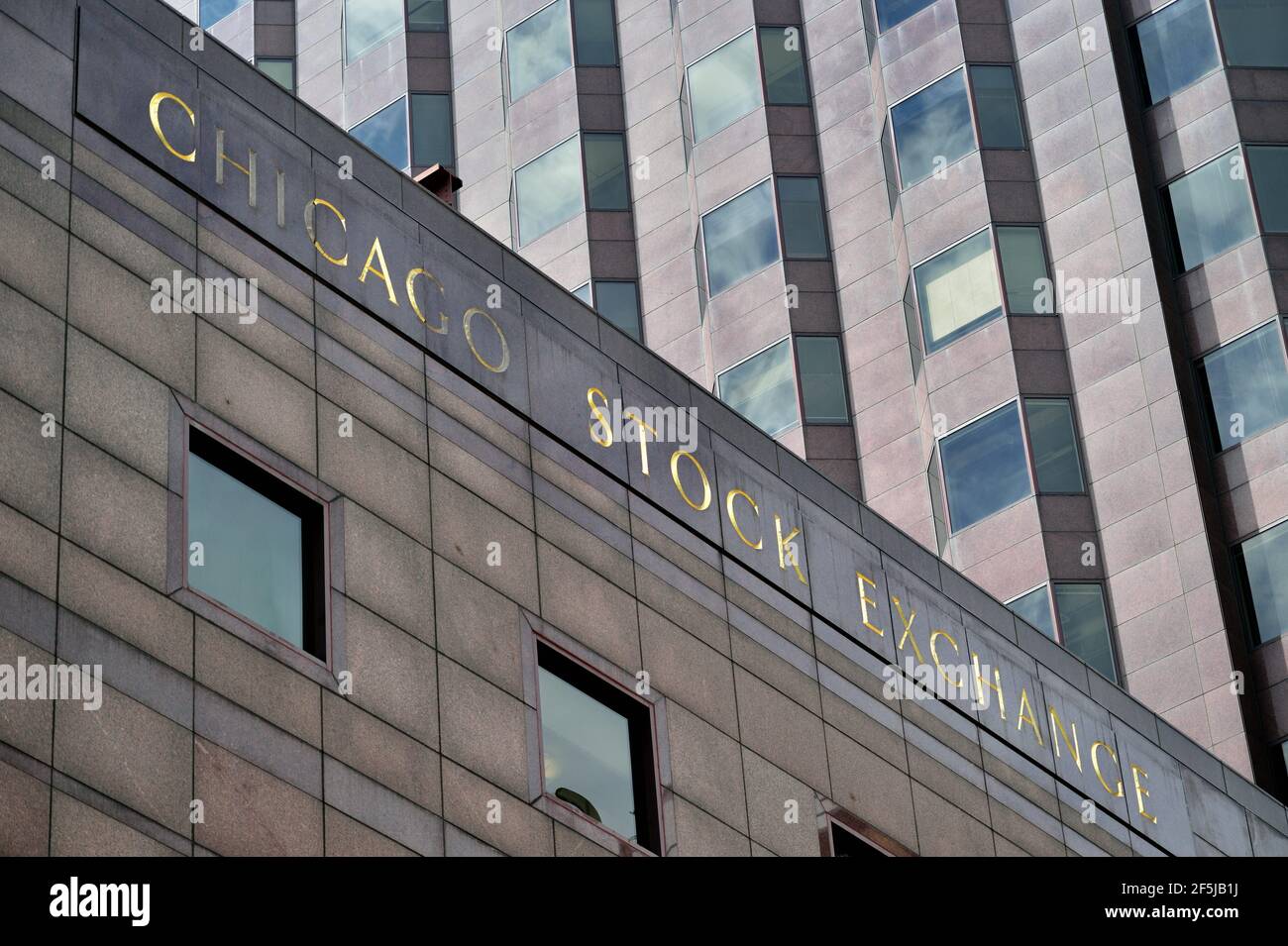 Chicago, Illinois, Stati Uniti. Il Chicago Stock Exchange Building nel centro di Chicago. Foto Stock