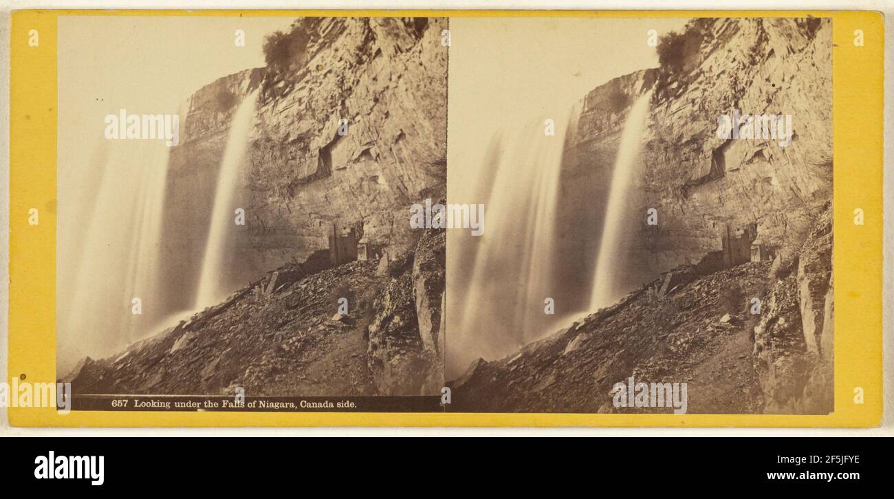 Guardando sotto le Cascate del Niagara, lato Canada. Edward Bierstadt (americano, nato Germania, 1824 - 1907) Foto Stock