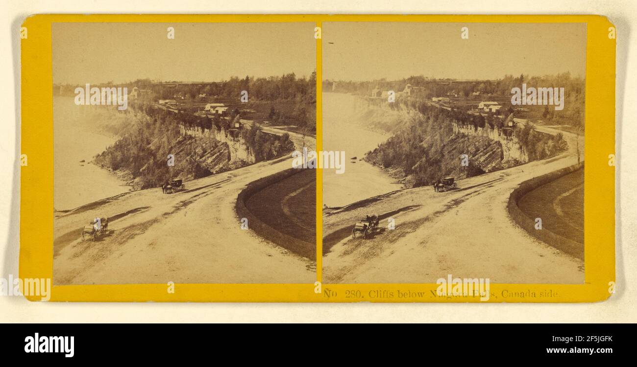 Scogliere sotto le Cascate del Niagara, lato Canada. Benjamin West Kilburn (americano, 1827 - 1909) Foto Stock