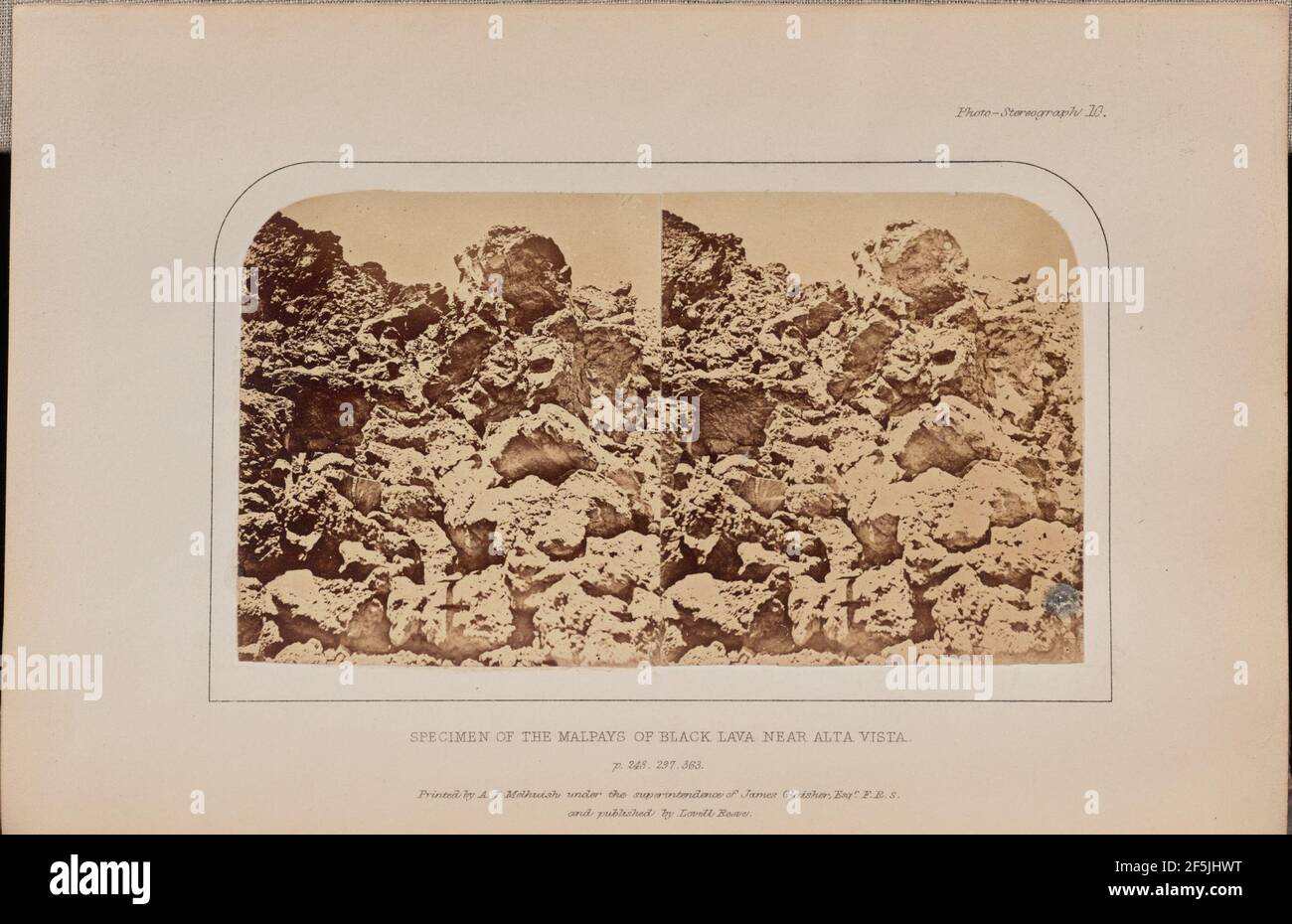 Esemplare dei malpagi di lava nera nei pressi di alta Vista. Charles Piazzali Smyth (British, 1819 - 1900) Foto Stock