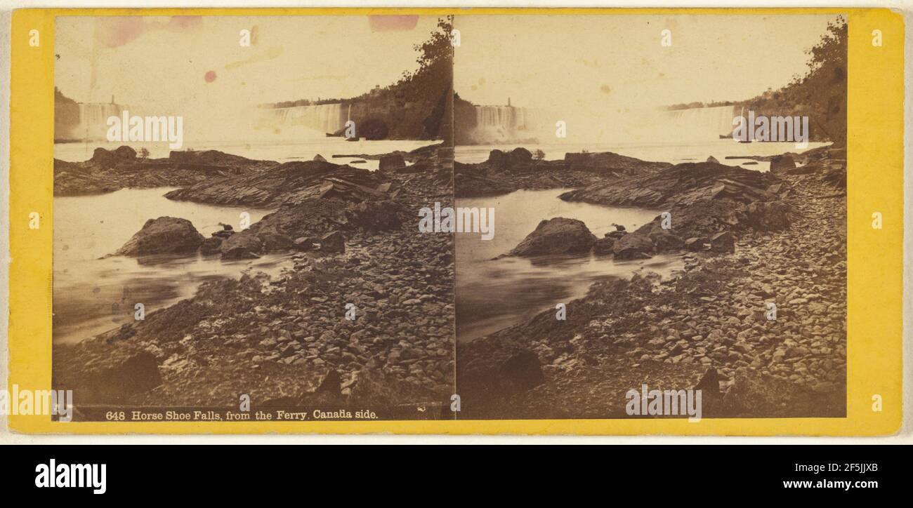 Horse Shoe Falls, dal traghetto, lato Canada. Edward Bierstadt (americano, nato Germania, 1824 - 1907) Foto Stock