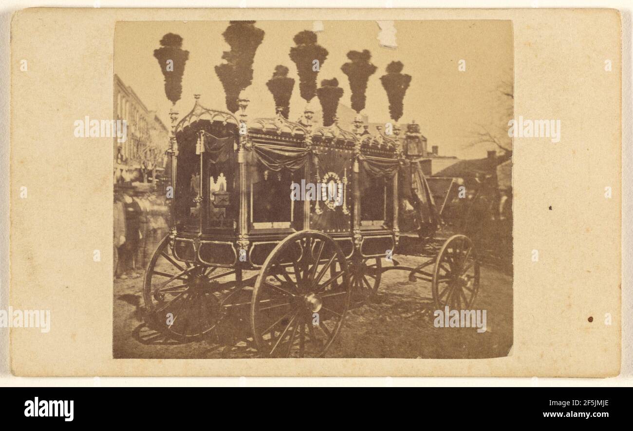 Il carro funerario di Abraham Lincoln. Samuel Montague Fassett (americano, nato Canada, 1825 - 1910) Foto Stock