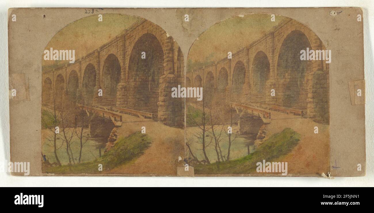 Vista sul fiume Patapsco. N. 5. Great Stone Viaduct at 'Washington Junction', da cui il 'Washington Branch'...attraversa.... Compagnia stereoscopica di New York Foto Stock