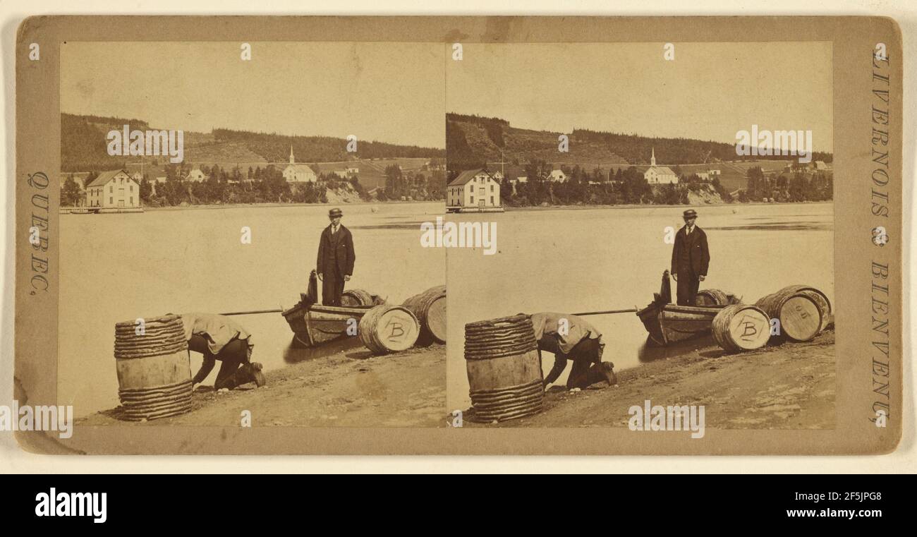 Atterraggio di Gaspi, Quebec, Canada. Livernois & Bienvenu (Canada, fondata nel 1865) Foto Stock