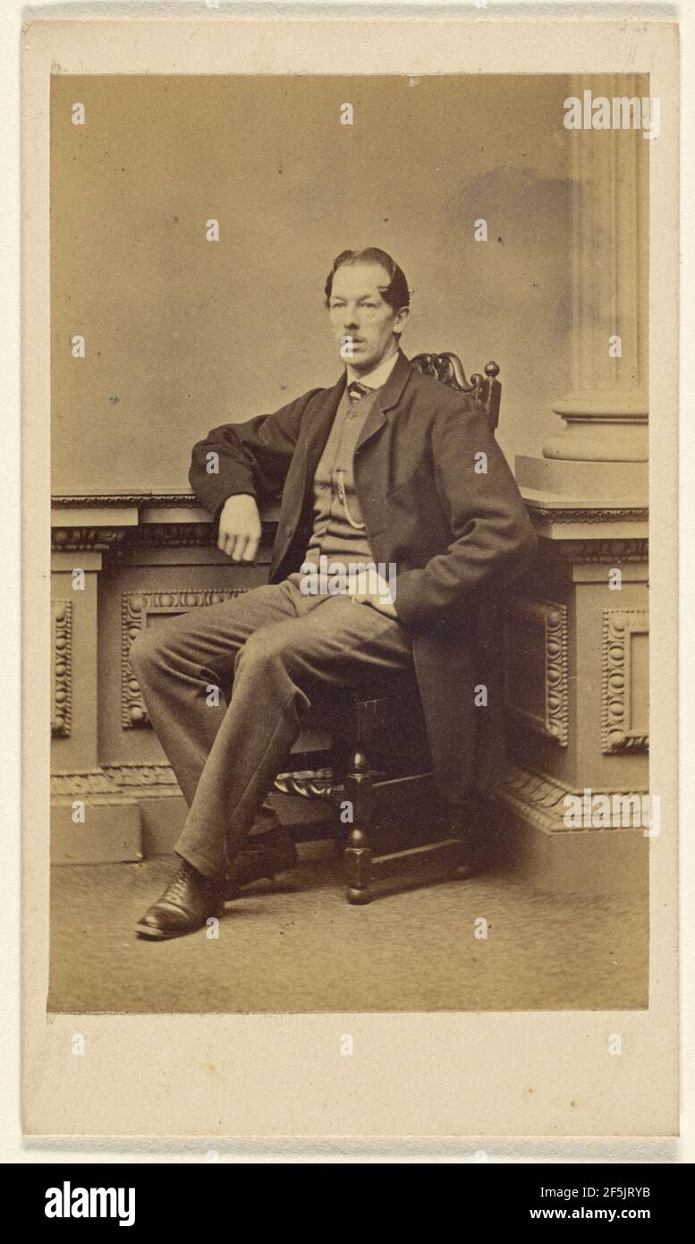 Uomo non identificato con baffi, seduto. William Keith (inglese, attivo Liverpool, Inghilterra 1860) Foto Stock