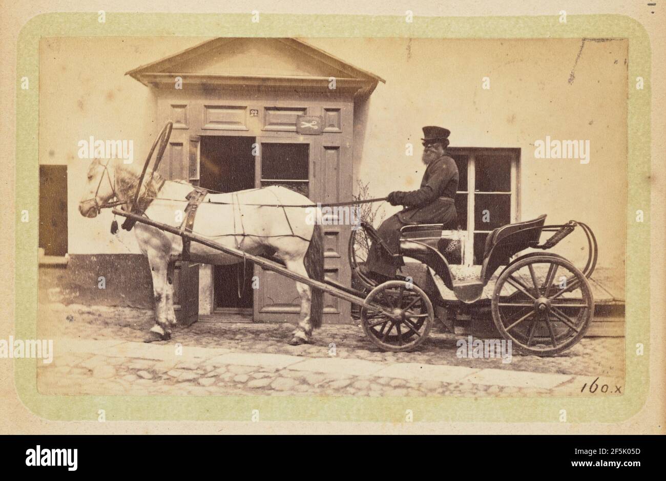 Uomo che guida carrozza trainata da cavalli. William Carrick (Scottish, 1827 - 1878) Foto Stock