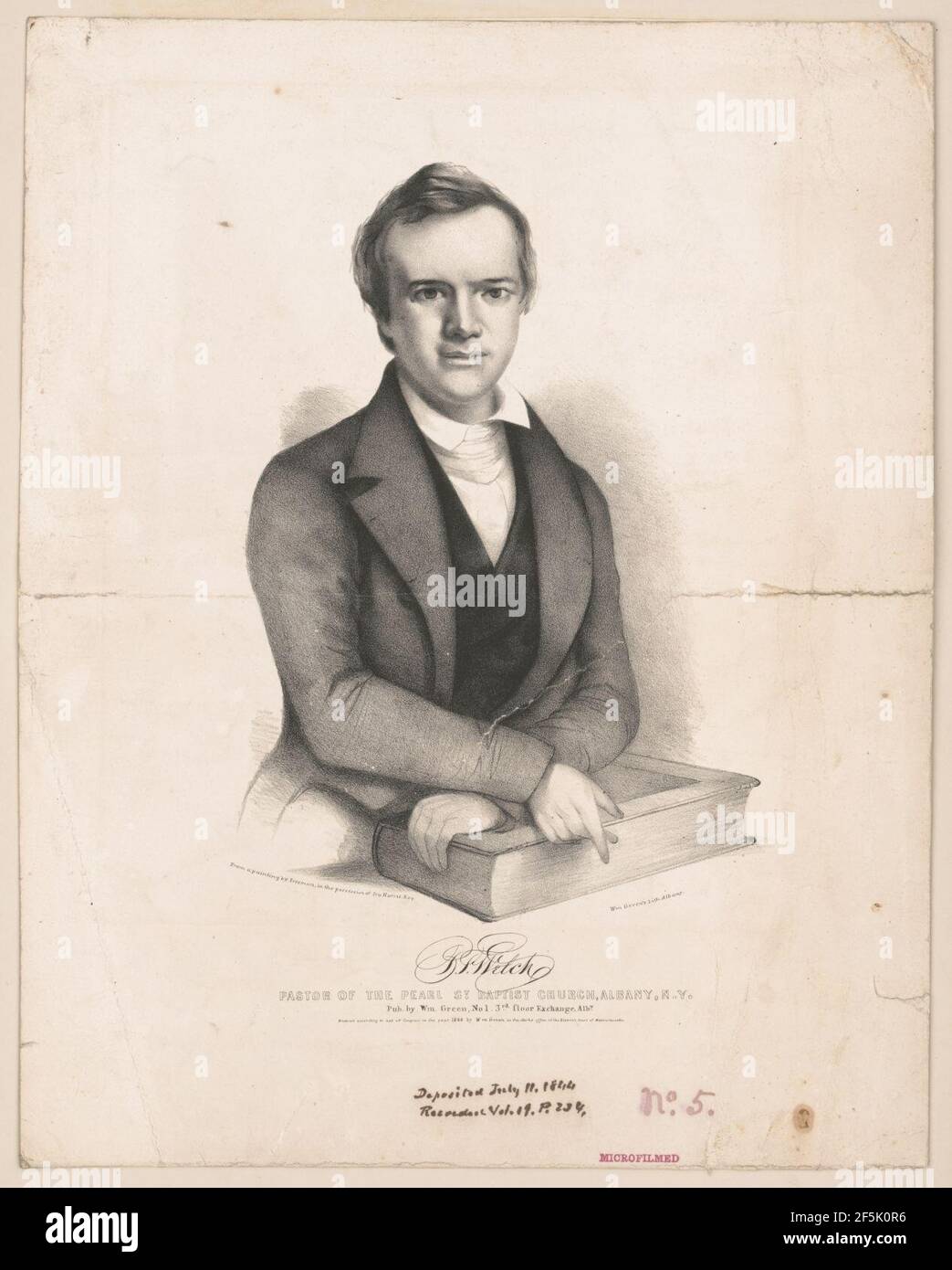 T.a. Wetch pastore di Pearl St. Chiesa Battista, Albany, N.Y Foto Stock