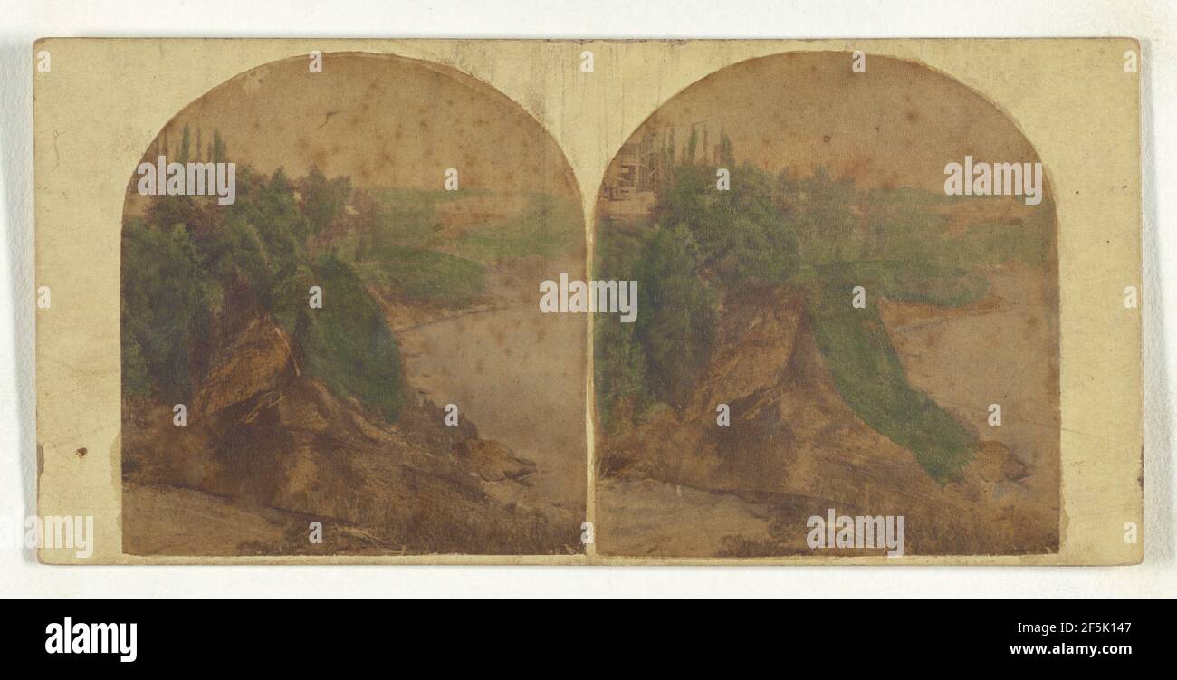 Cascate del Niagara, New York. Vista da Table Rock, lato Canada. Compagnia stereoscopica di New York Foto Stock