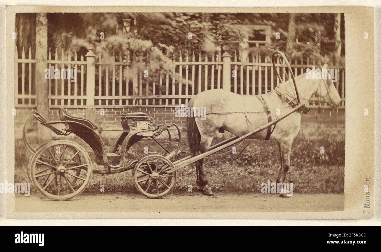 Carrozza con cavallo. J. Monstein (russo, Mosca attiva, Russia 1860) Foto Stock