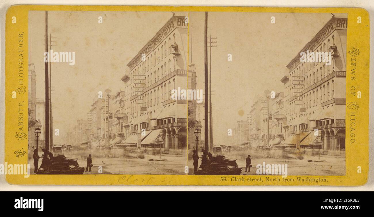 Clark Street, a nord di Washington. Chicago. John Carbutt (americano, 1832 - 1905) Foto Stock