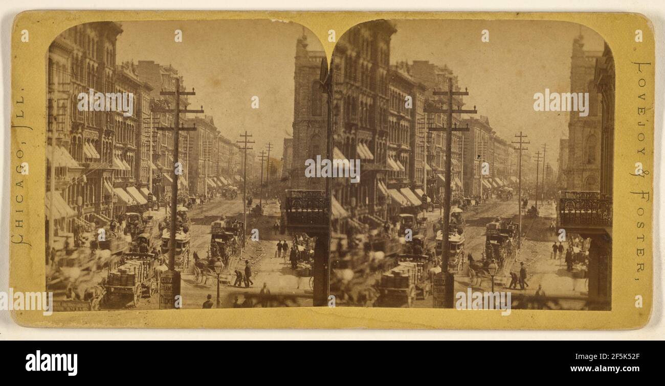 Clark Street, a sud da Randolph. Lovejoy e Foster Foto Stock