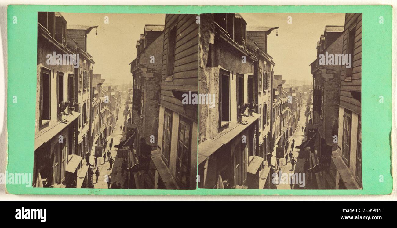 Street scene, Quebec, Canada. L. P. Vallée (Canada, 1837 - 1905) Foto Stock