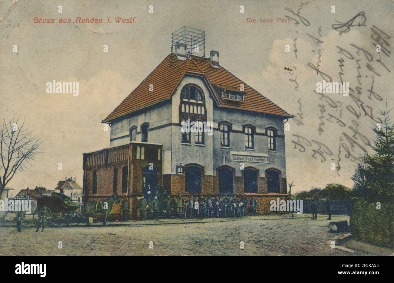 Rahden (Westf.), Nordrhein-Westfalen - Neues Postamt (Zeno Ansichtskarten). Foto Stock