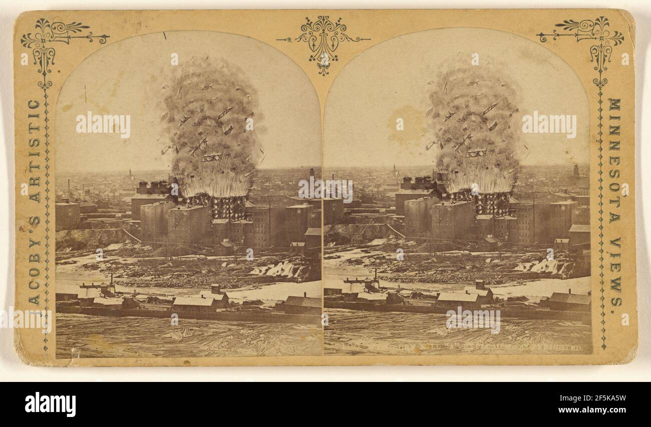 Esplosione di Washburn Mill "A".. William H. Jacoby (americano, 1841 - 1905) Foto Stock
