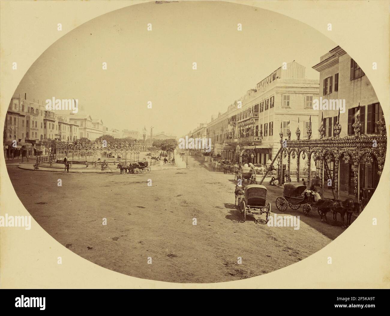 Place des Consuls - Alessandria.. Attribuito al Barone Paul des Granges (francese ?, Grecia attiva 1860) Foto Stock