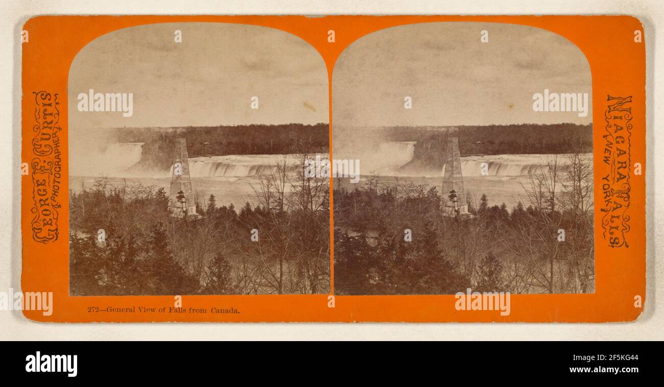 Vista generale delle Cascate del Niagara dal Canada. George E. Curtis (americano, 1830 - 1910) Foto Stock