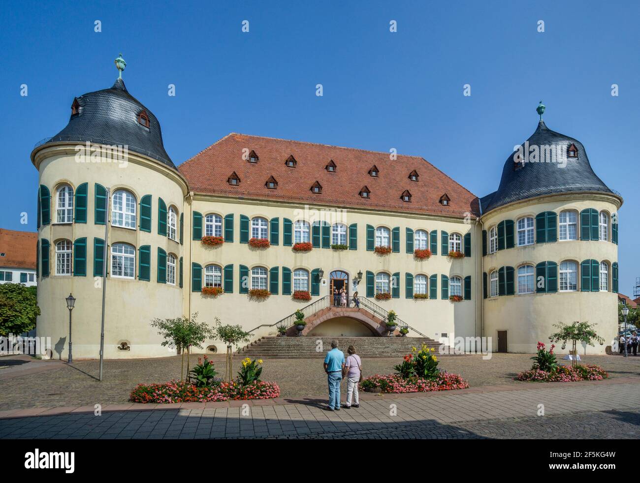 Castello di Bad Bergzabern, strada del vino tedesco, Renania-Palatinato, Germania Foto Stock