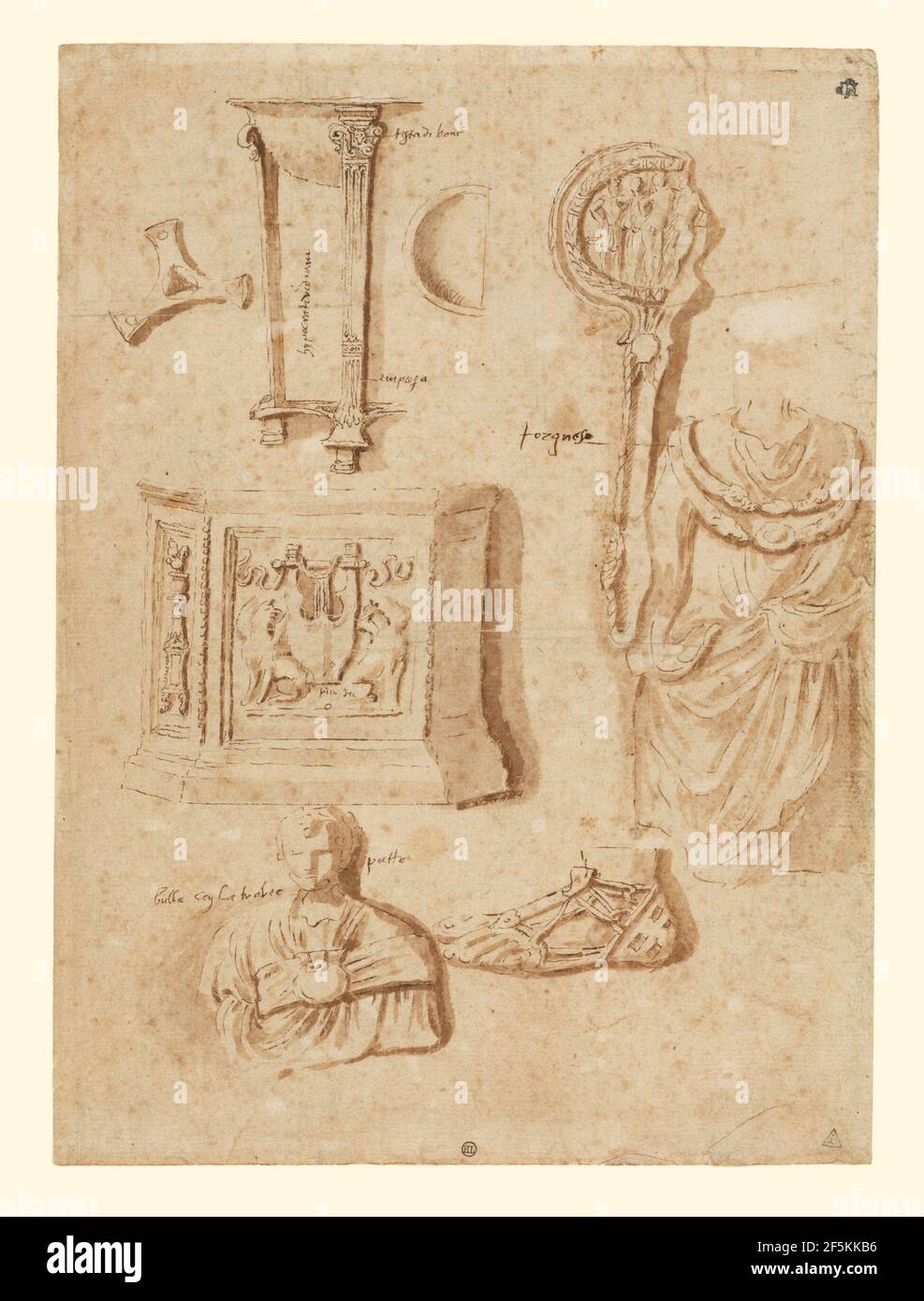 Studi di Antichità (recto); Studi di Antichità (verso). Nicolas Poussin (francese, 1594 - 1665) Foto Stock