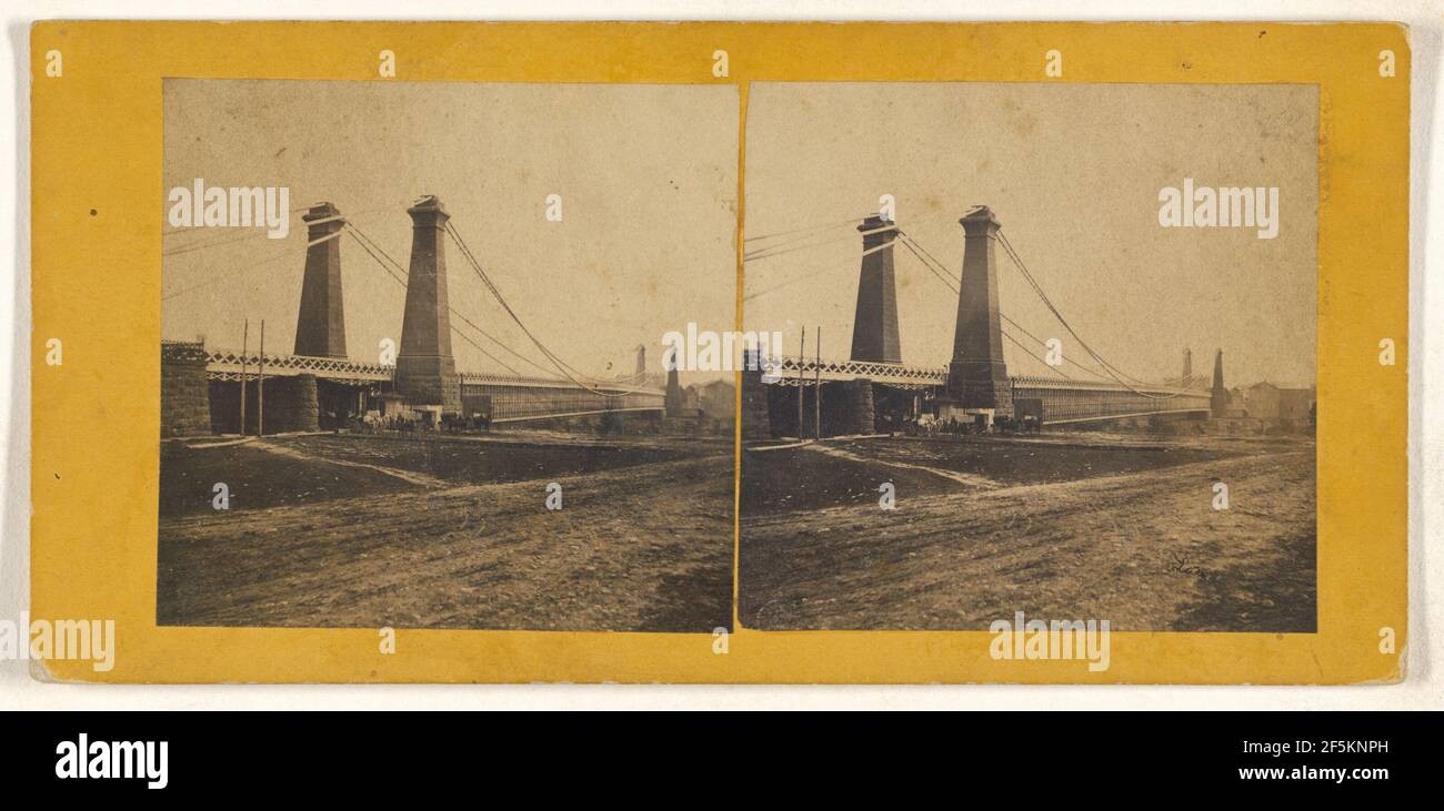 Ponte sospeso sotto le Cascate del Niagara. Produttore sconosciuto, canadese Foto Stock