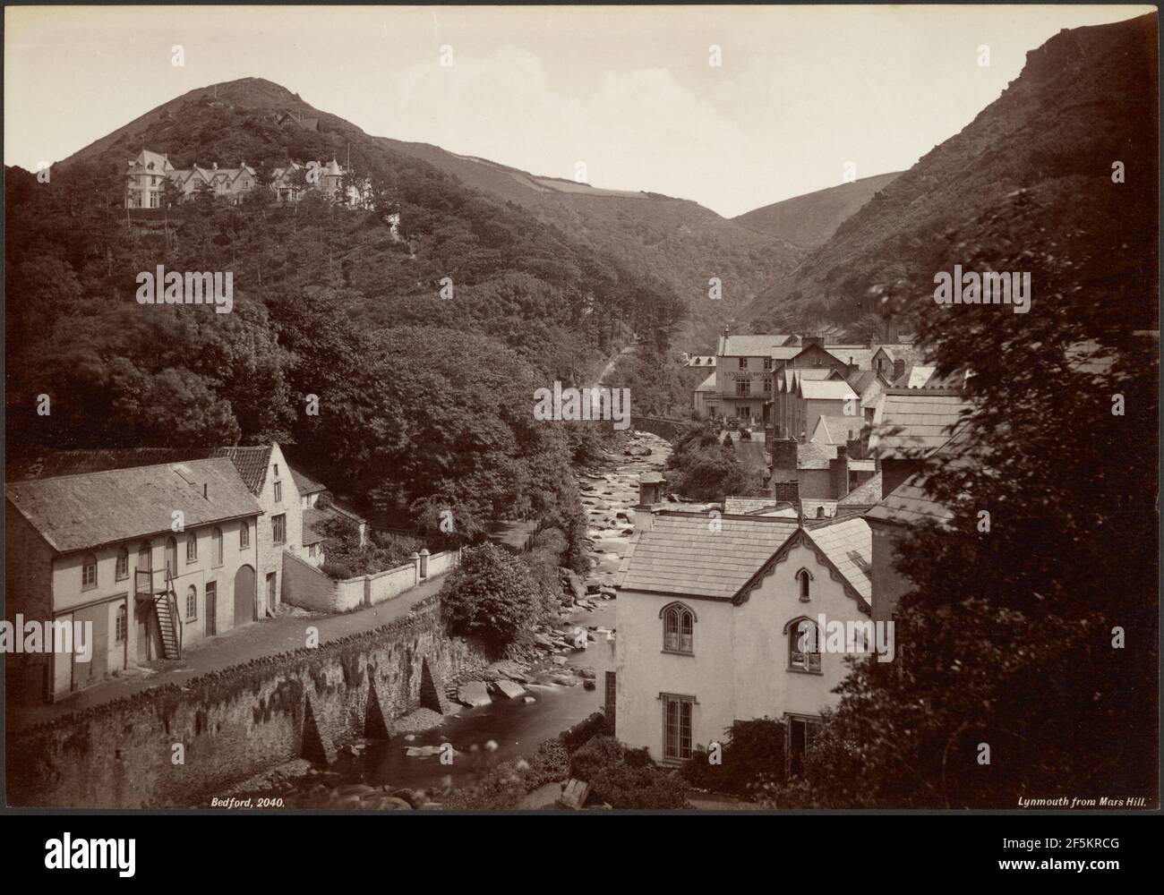 Lynmouth da Mars Hill. Francis Bedford (inglese, 1815/1816 - 1894) Foto Stock