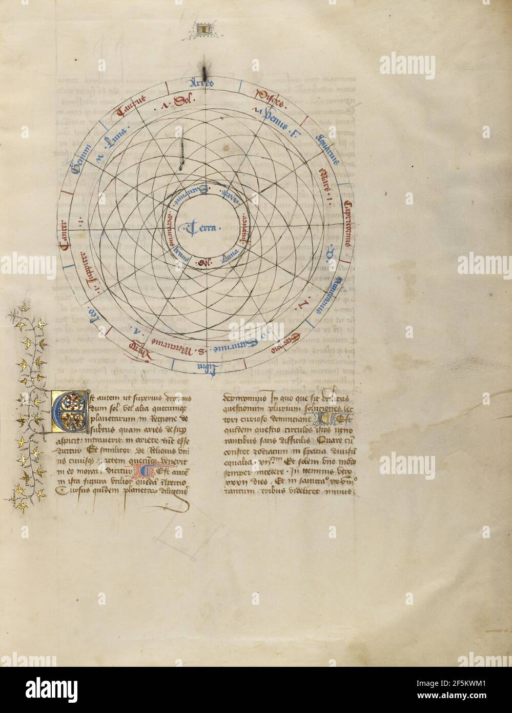 Grafico astrologico. Virgil Master (francese, attivo circa 1380 - 1420) Foto Stock