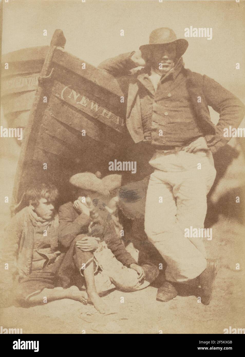 James Linton e tre ragazzi sconosciuti. Hill & Adamson (scozzese, attivo dal 1843 al 1848) Foto Stock