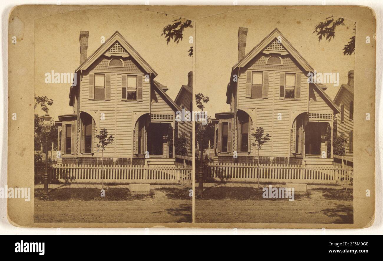 Esterno di una casa, possibilmente a Port Jervis, New York. Produttore sconosciuto, americano Foto Stock