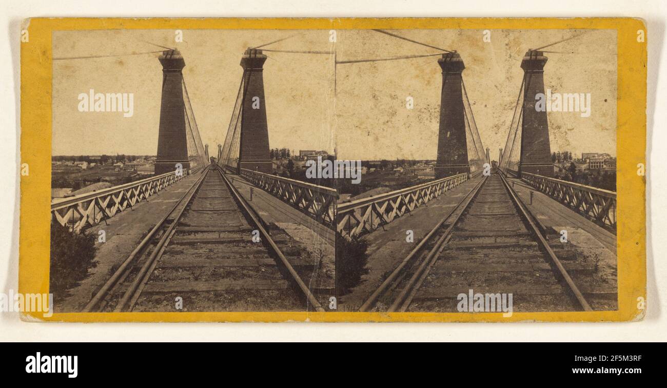 Il Ponte sospeso dal lato Canada. Edward e Henry T. Anthony & Co. (Americano, fondato nel 1862, fuso nel 1902) Foto Stock