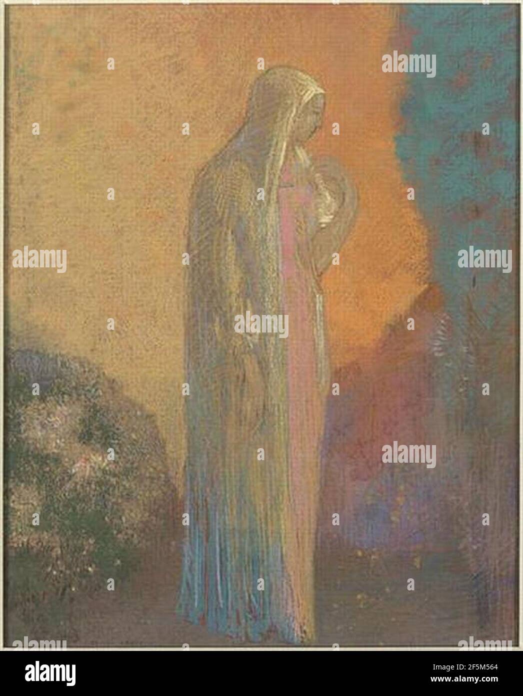 Redon - Femme voilée debout, RF 35758, recto. Foto Stock