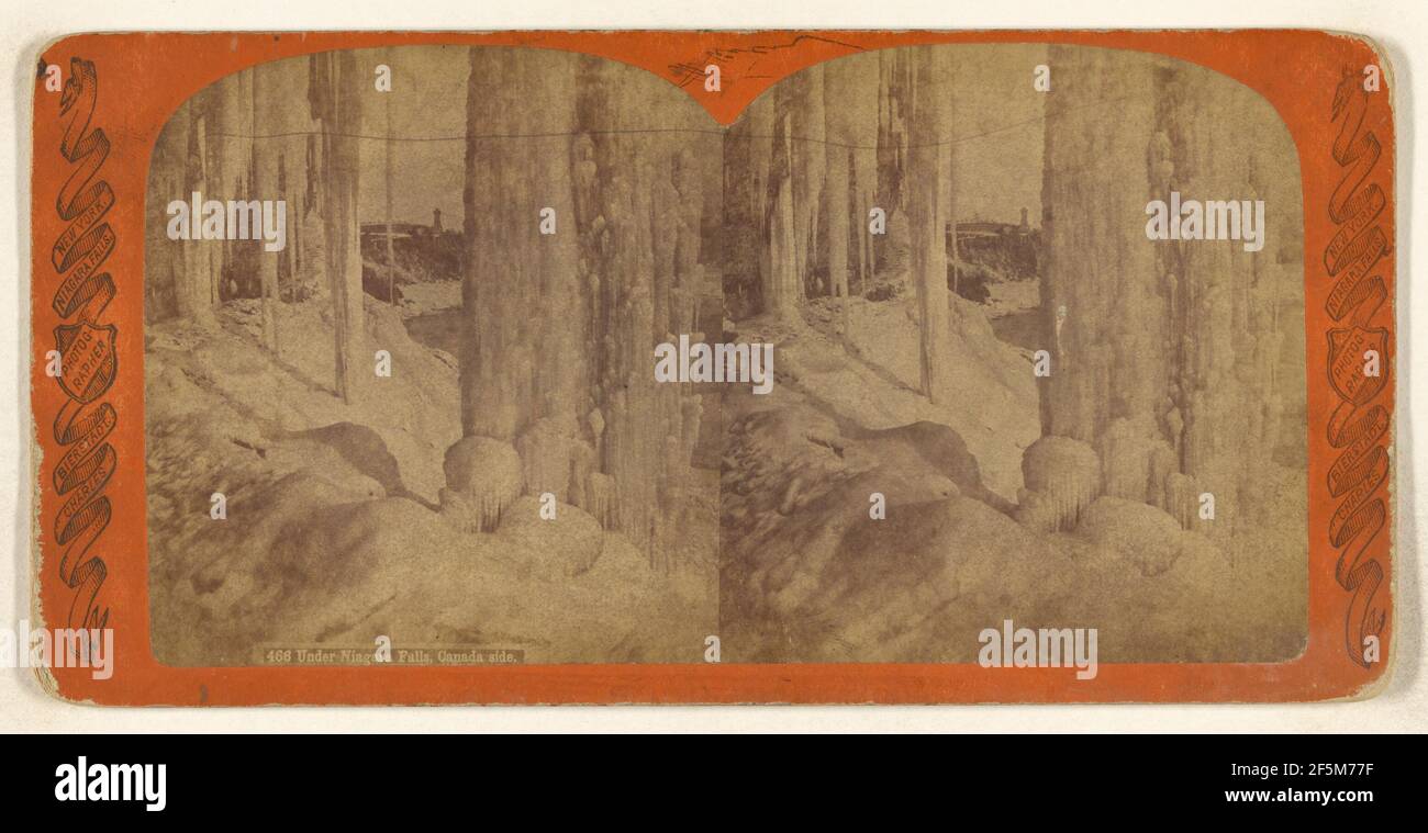 Sotto le Cascate del Niagara, lato Canada. Charles Bierstadt (americano, nato Germania, 1819 - 1903) Foto Stock