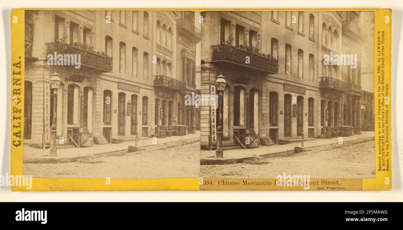 Chinese Mercantile Houses, Dupont Street, San Francisco.. Lawrence e Houseworth Foto Stock