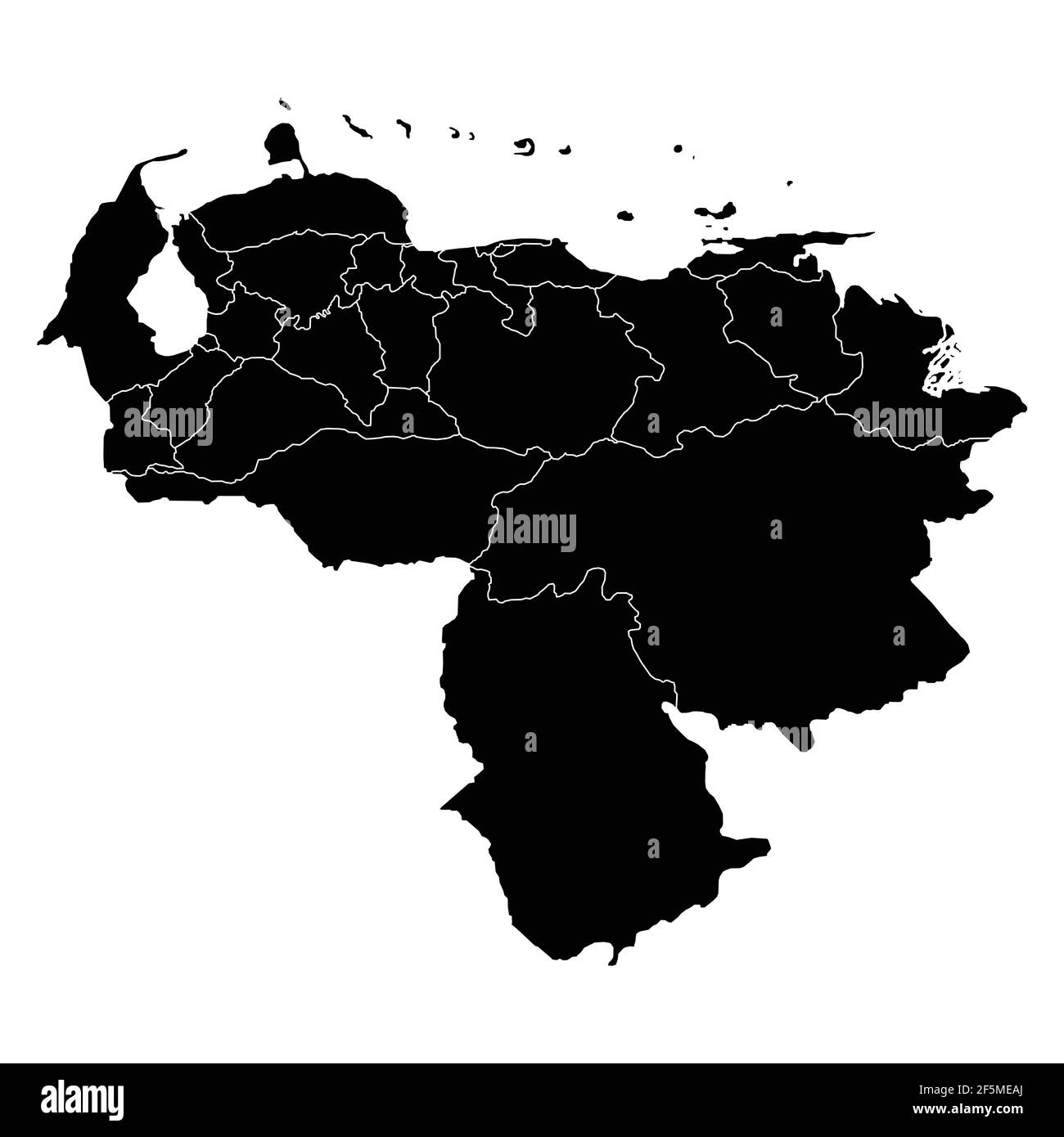 Venezuela vettore mappa paese con aree regionali Illustrazione Vettoriale