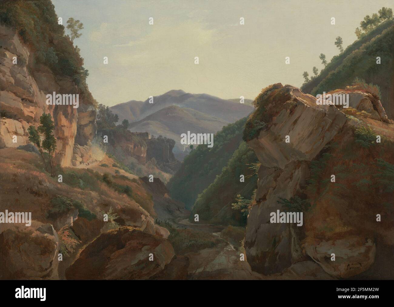 Paesaggio montano con strada per Napoli. Jean-Charles-Joseph Rémond (francese, 1795 - 1875) Foto Stock