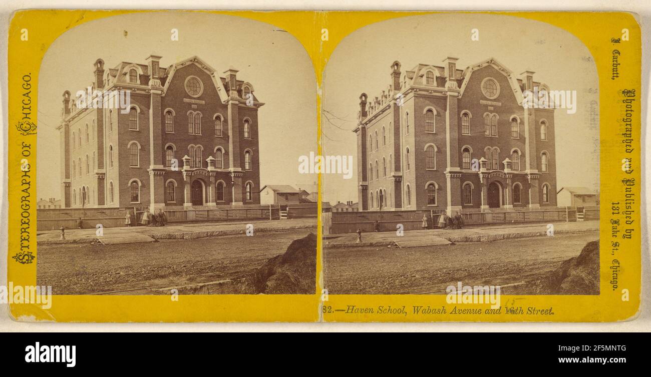 Haven School, Wabash Avenue e 16th Street. Chicago. John Carbutt (americano, 1832 - 1905) Foto Stock