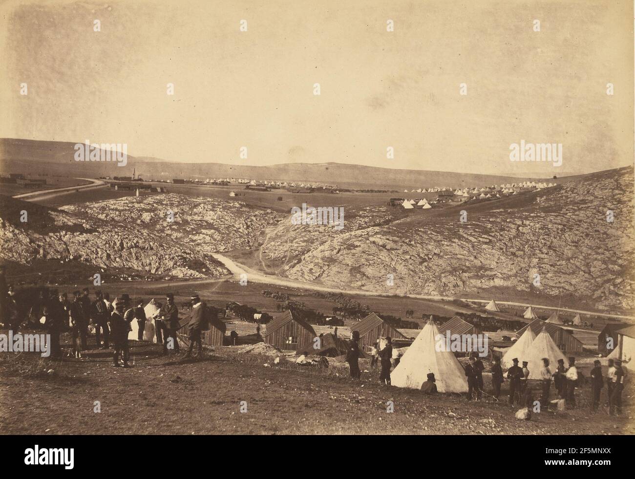 Accampamento dell'artiglieria a Cavallo. Roger Fenton (inglese, 1819 - 1869) Foto Stock
