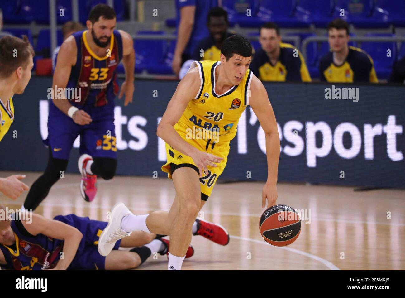 Barcellona, Spagna. 26 Marzo 2021. 26 marzo 2021, Barcellona, Catalogna, Spagna: Simone Fontecchio durante la partita tra FC Barcellona e Alba Berlino, corrispondente alla settimana 31 dell'Eurolega, disputata al Palau Blaugrana. Foto: JGS/Cordon Press Credit: CORDON PRESS/Alamy Live News Foto Stock