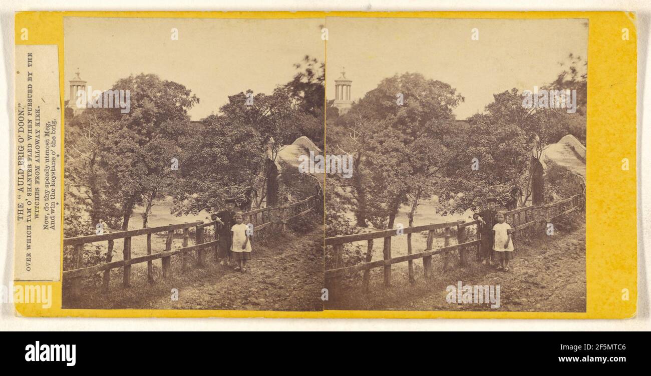 Il 'Auld Briga o'Doon.' Su cui Tam o'Shanter fuggì quando perseguito dalle streghe da Alloway Kirk. Produttore sconosciuto, britannico Foto Stock