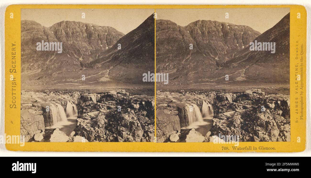 Cascata a Glencoe.. James Valentine (Scottish, 1815 - 1879) Foto Stock