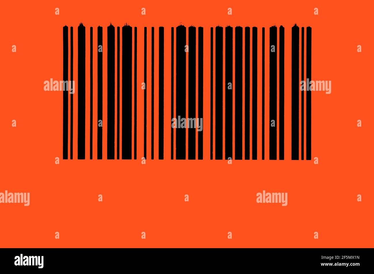 Carta per codici a barre adesiva arancione e nero, codice a barre adesivo  bianco e nero Foto stock - Alamy