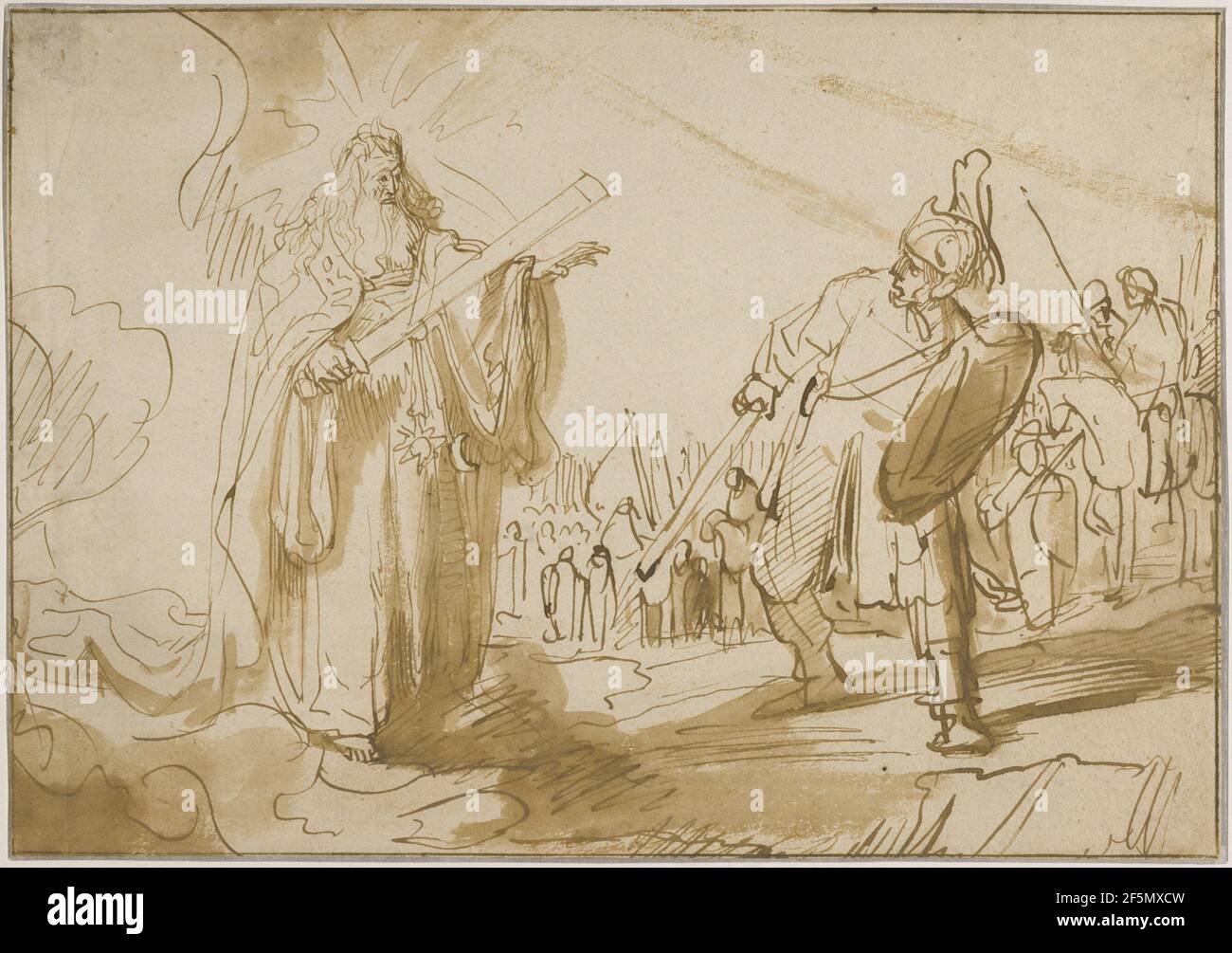 Il Messaggero di Dio che appare a Giosuè. Ferdinand Bol (olandese, 1616 - 1680) Foto Stock