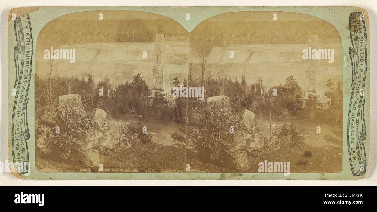 Cascate del Niagara, dal lato del Canada. Charles Bierstadt (americano, nato Germania, 1819 - 1903) Foto Stock