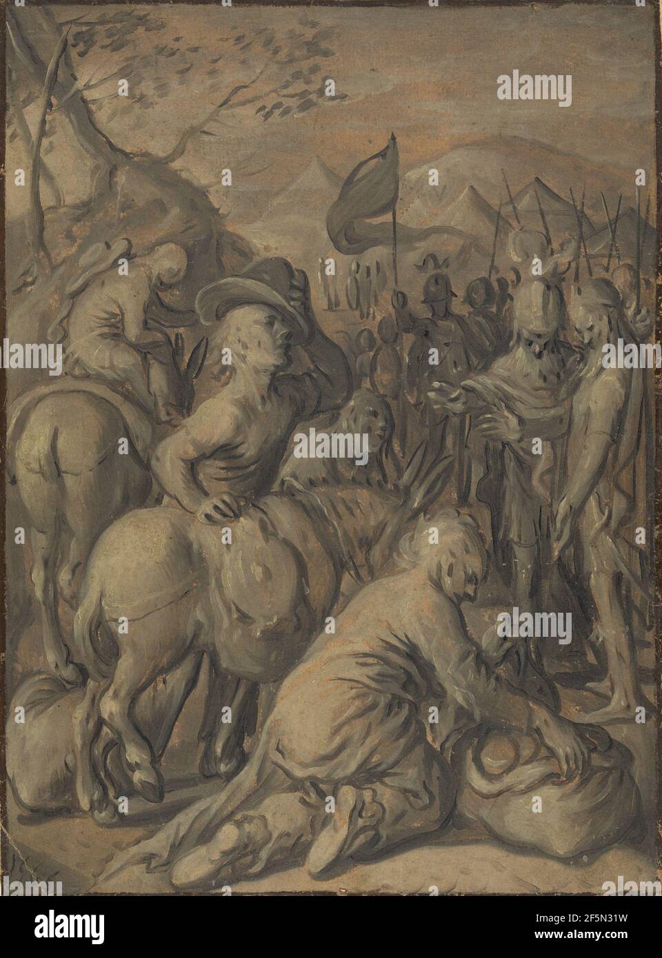 Il ingannare dei Gibeoniti. Joachim Beuckelaer (Netherlandish, circa 1534 - circa 1574) Foto Stock
