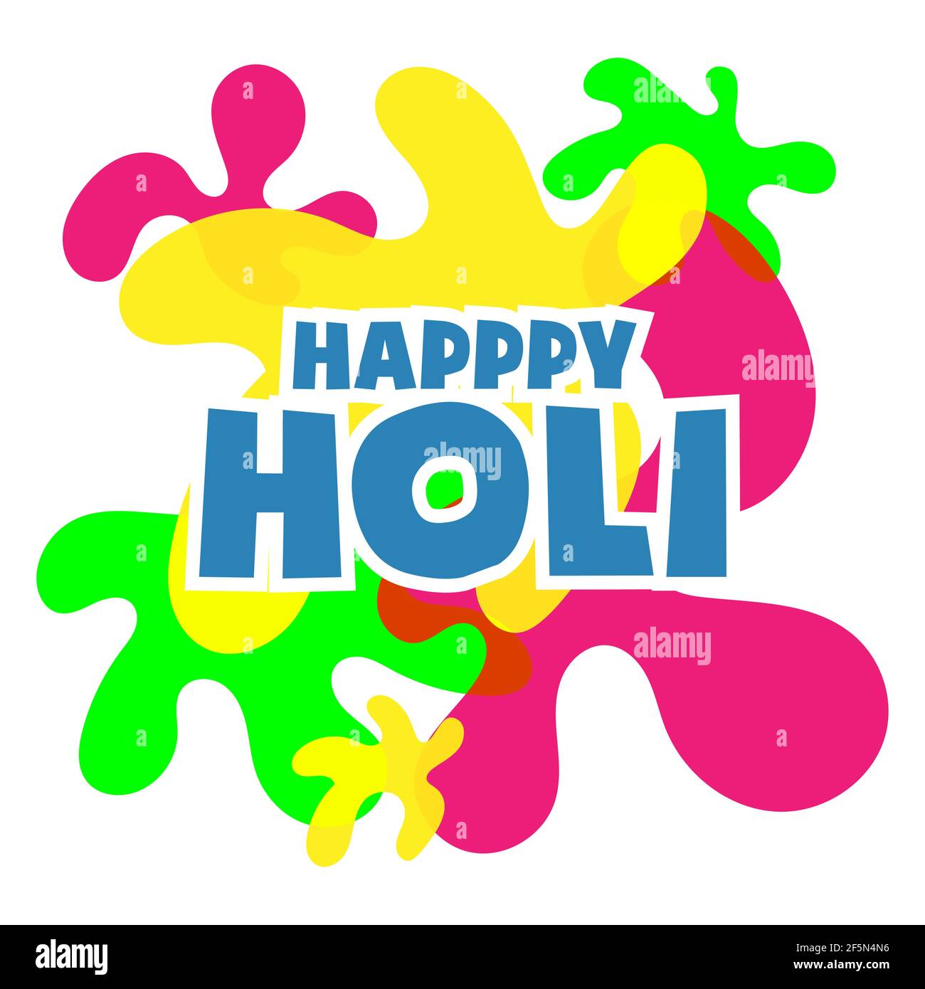 Poster Happy Holi colore splash illustrazione banner vettoriale Illustrazione Vettoriale