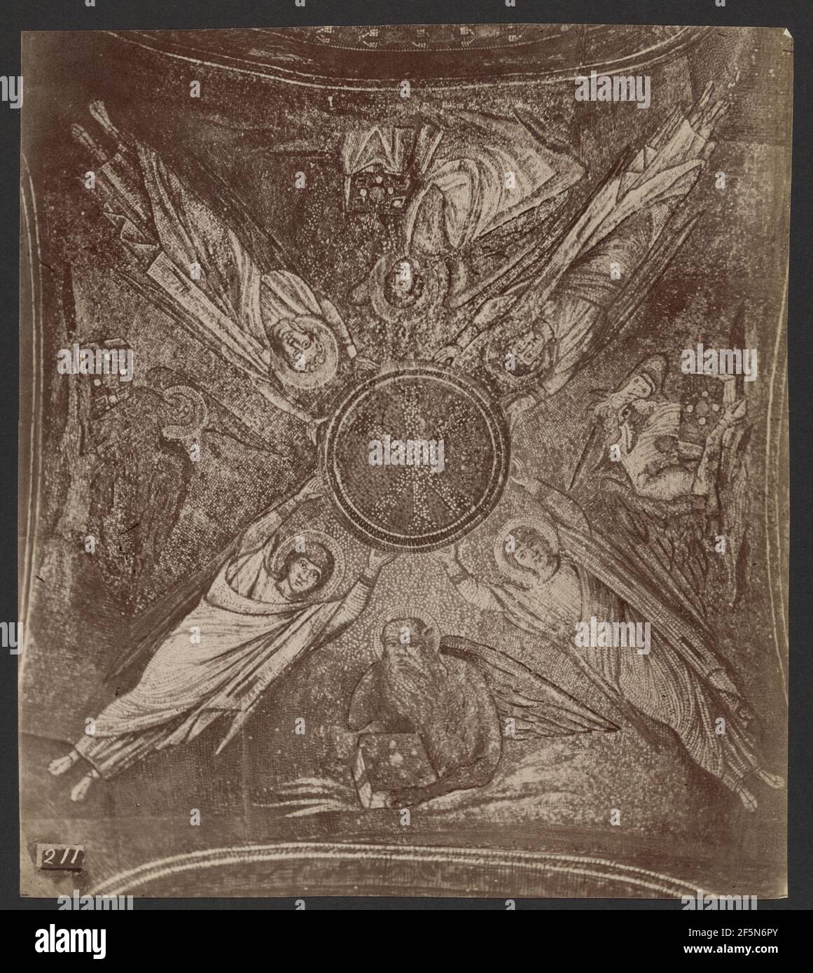 Mosaico a soffitto nella Cappella di S. Pietro Crisologo, Palazzo Arcivescovile. Forse Luigi Ricci (italiano, 1823 - 1896) Foto Stock