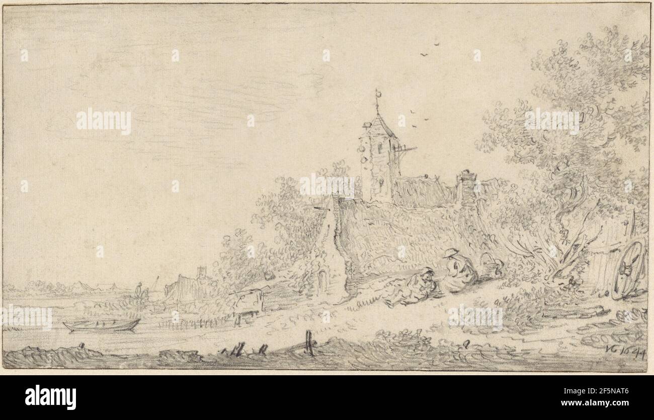 Paesaggio con Agriturismi e cifre. Jan van Goyen (olandese, 1596 - 1656) Foto Stock