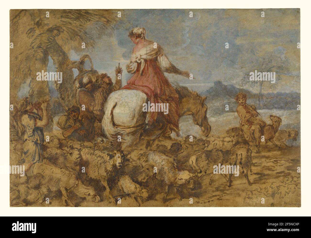 Viaggio Pastorale. Giovanni Benedetto Castiglione (italiano, 1609 - 1664) Foto Stock