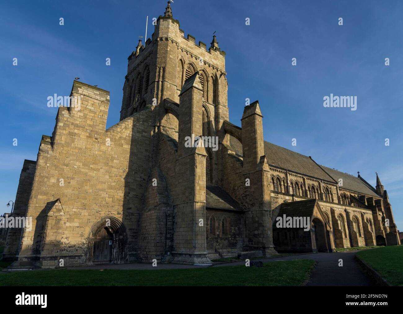 Chiesa di Santa Hilda sul promontorio di Hartlepool, una chiesa parrocchiale di primo grado del XII / XIII secolo. Foto Stock