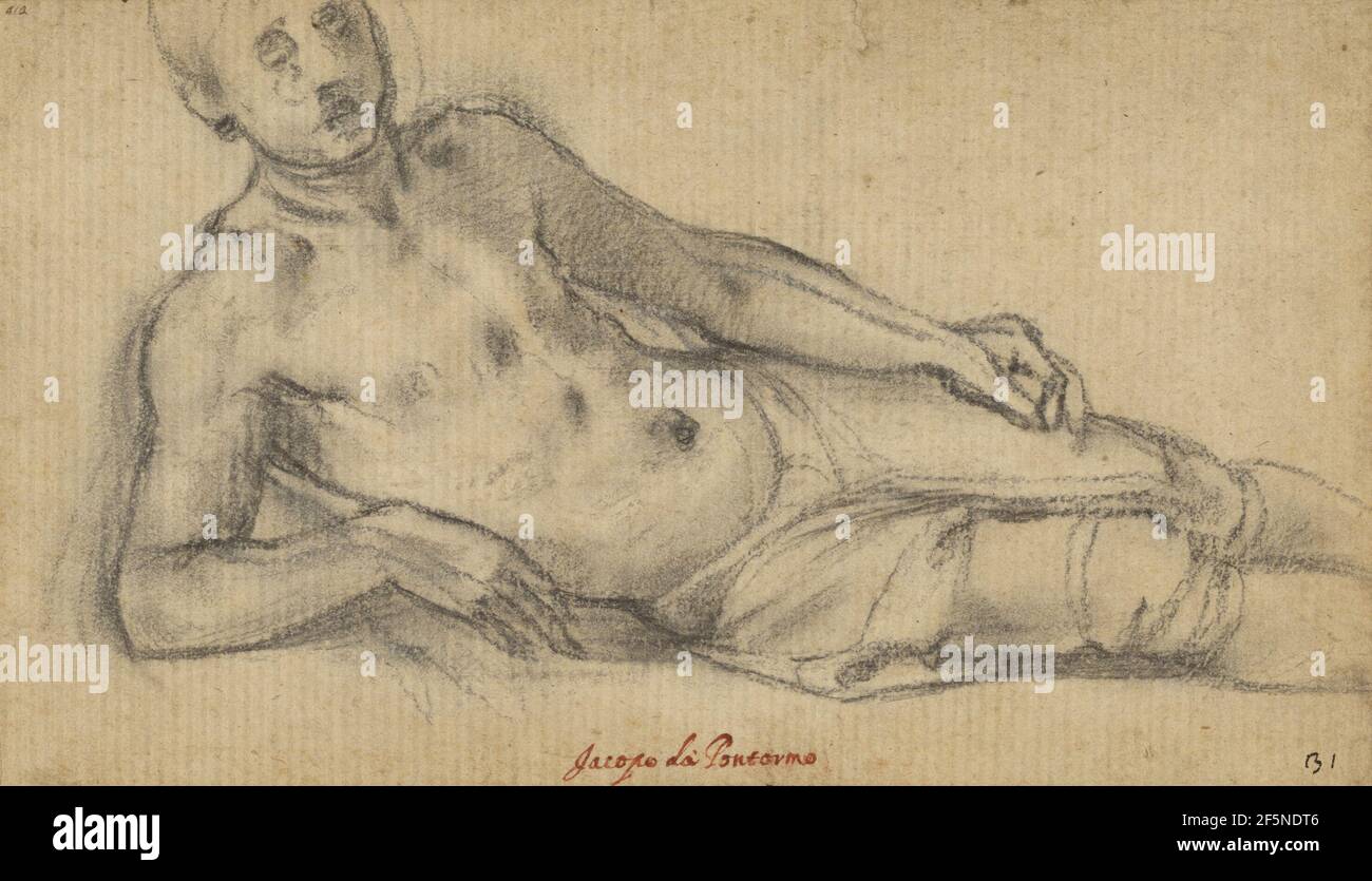 Gioventù reclinata. Pontormo (Jacopo Carucci) (1494 - 1557) Foto Stock